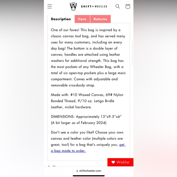 Wheeler Waxed Canvas and Leather Tool Bag - Picture 13 of 13